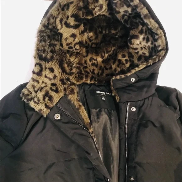 💋 LEOPARD KENNETH COLE HOODED COAT! - Picture 2 of 11